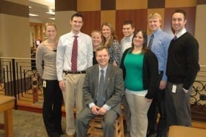 DMU graduate and ACOI President Robert Good, D.O., with leaders of the Internal Medicine Interest Group