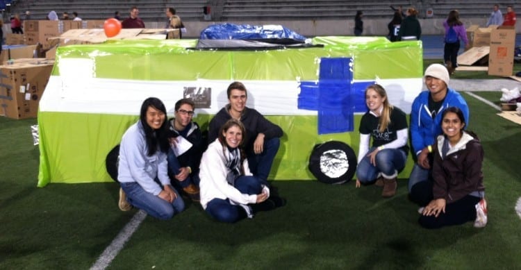 This cardboard version of DMU’s Mobile Clinic featured an examination table and waiting room, earning an honorable mention at Des Moines’ Reggie’s Sleepout.