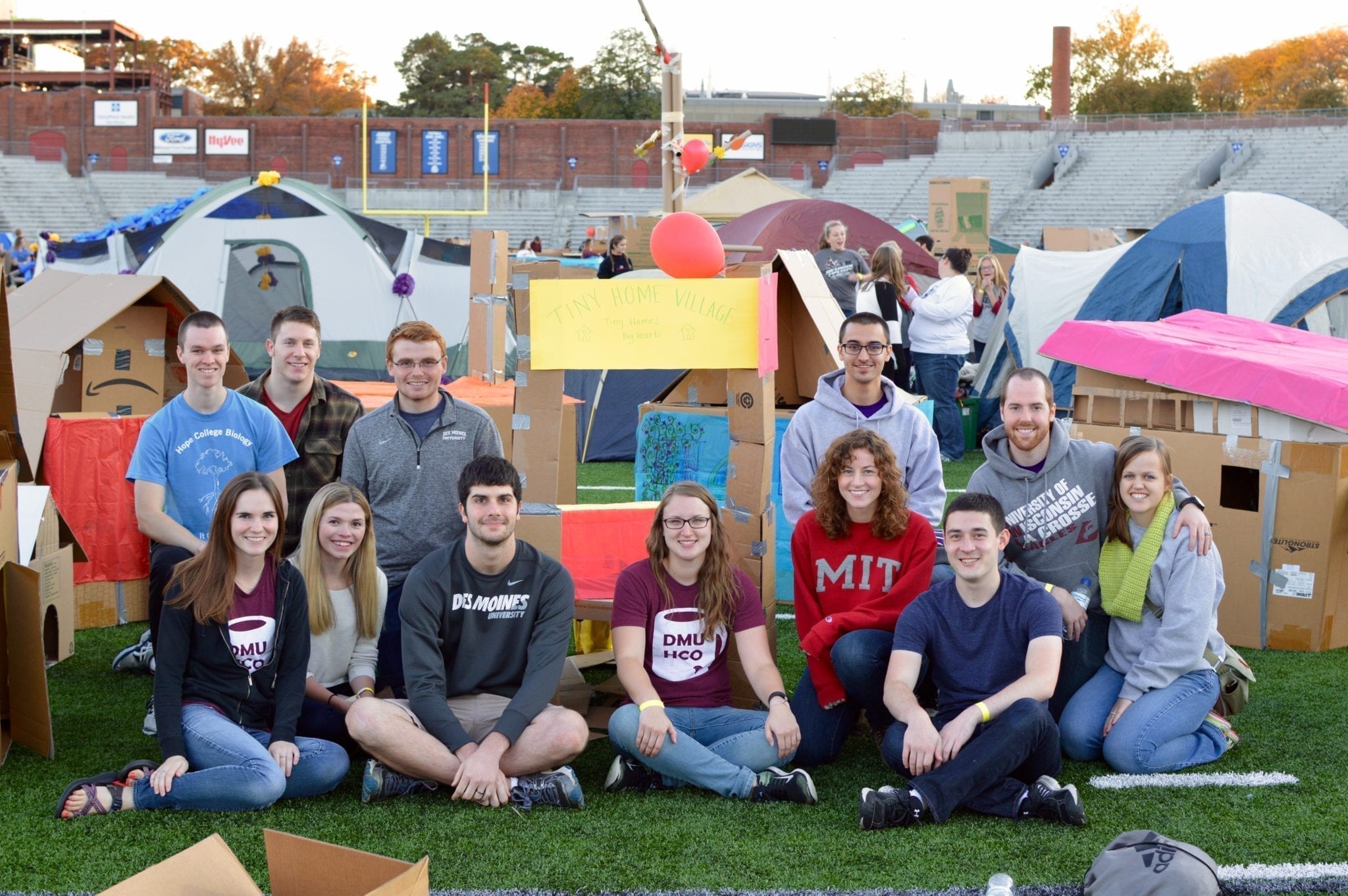 HCO members construct a tiny home village at Reggie's Sleepout