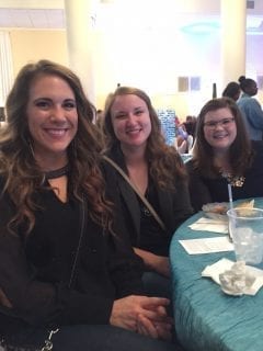 DMU students Amanda Buck, Dana Bechtold and Julie Risinger at "Jazz, Jewels and Jeans"